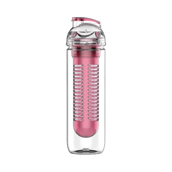 800ml tritan Infusion Water Bottle with Infuser - Pink Fruit Infuser for Cold Brew Tea and Flavored Water BPA FREE