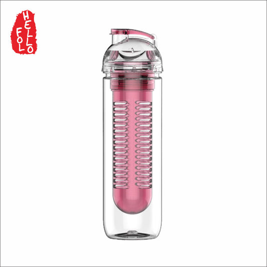 800ml tritan Infusion Water Bottle with Infuser - Pink Fruit Infuser for Cold Brew Tea and Flavored Water BPA FREE
